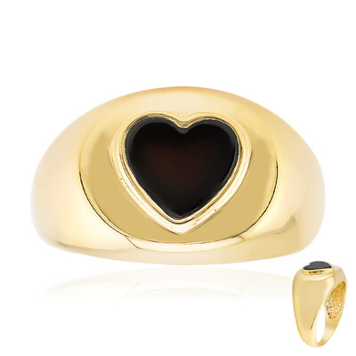 Zilveren ring met een zwarte onyx