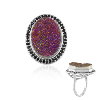 Zilveren ring met een Mystieke Glitter Agaat