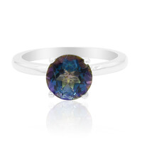 Zilveren ring met een blauwe mystieke kwarts