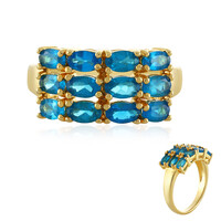 Zilveren ring met neon blauwe apatieten