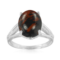 Zilveren ring met een mahonie obsidiaan