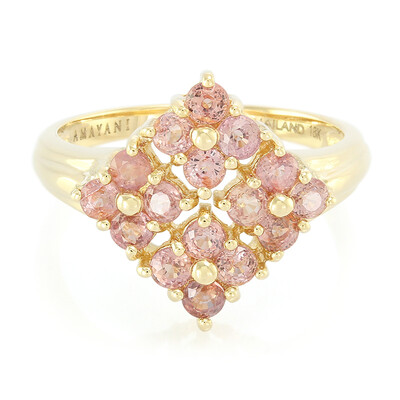 Gouden ring met Onverhitte Padparadscha Saffieren (AMAYANI)