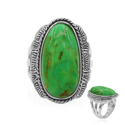 Zilveren ring met een Groene Kingman Mohave Turkoois (Art of Nature)