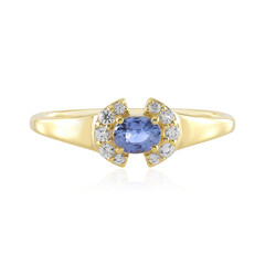 Zilveren ring met een Onverhitte blauwe Ceylon saffier