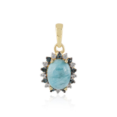 Zilveren hanger met een larimar