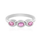 Zilveren ring met roze saffieren