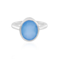 Zilveren ring met een Blauwe chalcedoon