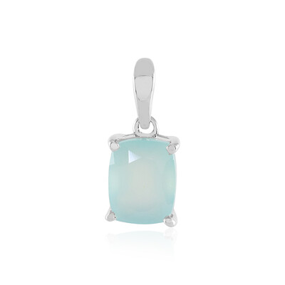 Zilveren hanger met een Aqua Chalcedoon