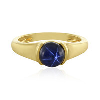 Zilveren ring met een blauwe ster saffier