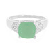 Zilveren ring met een groene chalcedoon