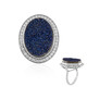 Zilveren ring met een Blauwe Glitter Agaat