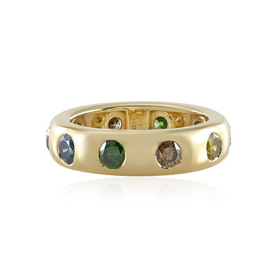 Gouden ring met I2 Groene Diamanten (de Melo)