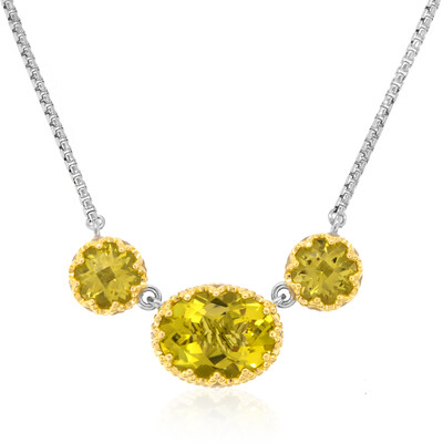 Zilveren halsketting met een Ouro Verde kwarts (Dallas Prince Designs)