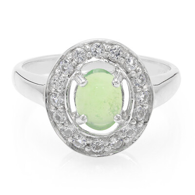 Zilveren ring met een keizerlijk chrysopraas