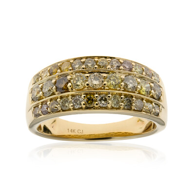 Gouden ring met SI2 Fancy Diamanten (CIRARI)