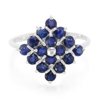 Zilveren ring met blauwe saffieren