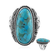 Zilveren ring met een Blauwe Kingman Mohave Turkoois (Art of Nature)