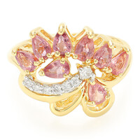 Gouden ring met Onverhitte Padparadscha Saffieren (AMAYANI)