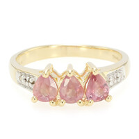 Gouden ring met Onverhitte Padparadscha Saffieren (AMAYANI)