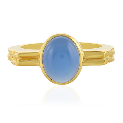 Zilveren ring met een Blauwe chalcedoon (MONOSONO COLLECTION)