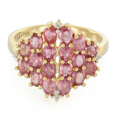 Gouden ring met Onverhitte Padparadscha Saffieren (AMAYANI)