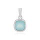 Zilveren hanger met een Aqua Chalcedoon