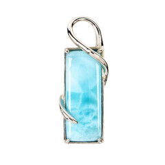 Zilveren hanger met een larimar