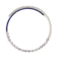 Stalen halsband met lapis lazulistenen (Riya)