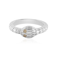 Zilveren ring met I3 Champagne Diamanten