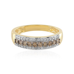 Zilveren ring met I3 Champagne Diamanten