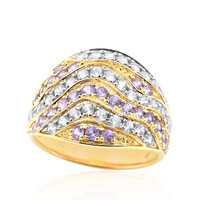 Gouden ring met Onverhitte Purper Saffieren