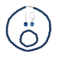 Zilveren set met Royal Blue Hematieten