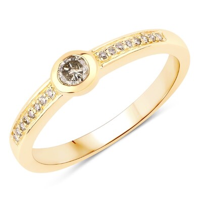 Gouden ring met een I3 Bruine Diamant