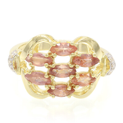 Gouden ring met Onverhitte Padparadscha Saffieren (AMAYANI)