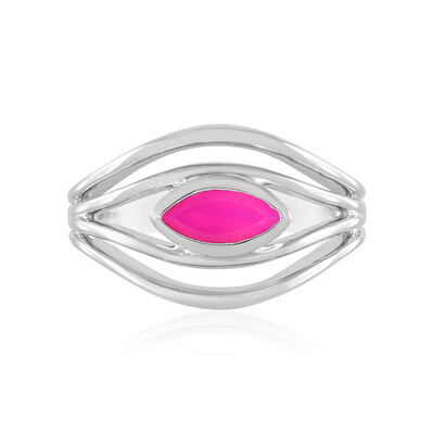 Zilveren ring met een framboos chalcedoon