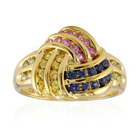 Gouden ring met roze saffieren