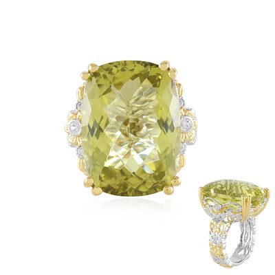 Zilveren ring met een Ouro Verde kwarts (Gems en Vogue)