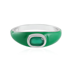 Zilveren ring met een Groene onyx