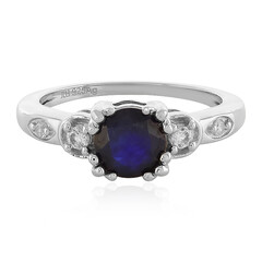 Zilveren ring met een blauwe saffier