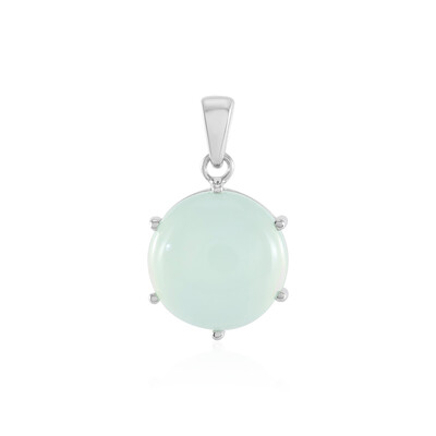 Zilveren hanger met een Aqua Chalcedoon