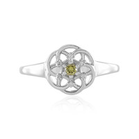 Zilveren ring met een SI1 Groene diamant