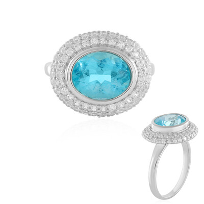 Zilveren ring met een Paraiba Topaas