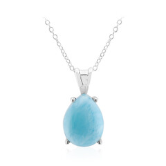 Zilveren halsketting met een larimar