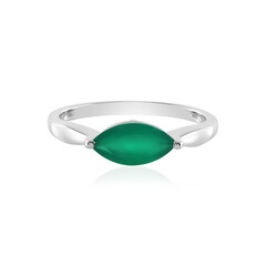 Zilveren ring met een Groene onyx