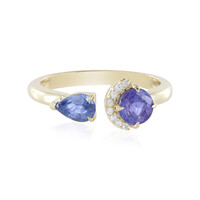 Gouden ring met een Onverhitte blauwe Ceylon saffier (Adela Gold)