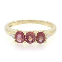 Gouden ring met Onverhitte Padparadscha Saffieren