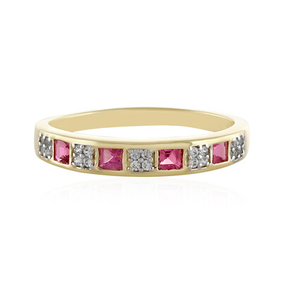 Gouden ring met Braziliaanse roze toermalijnen (Adela Gold)