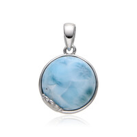 Zilveren hanger met een larimar