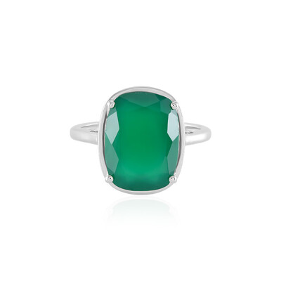 Zilveren ring met een Groene onyx