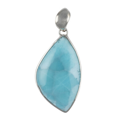 Zilveren hanger met een larimar